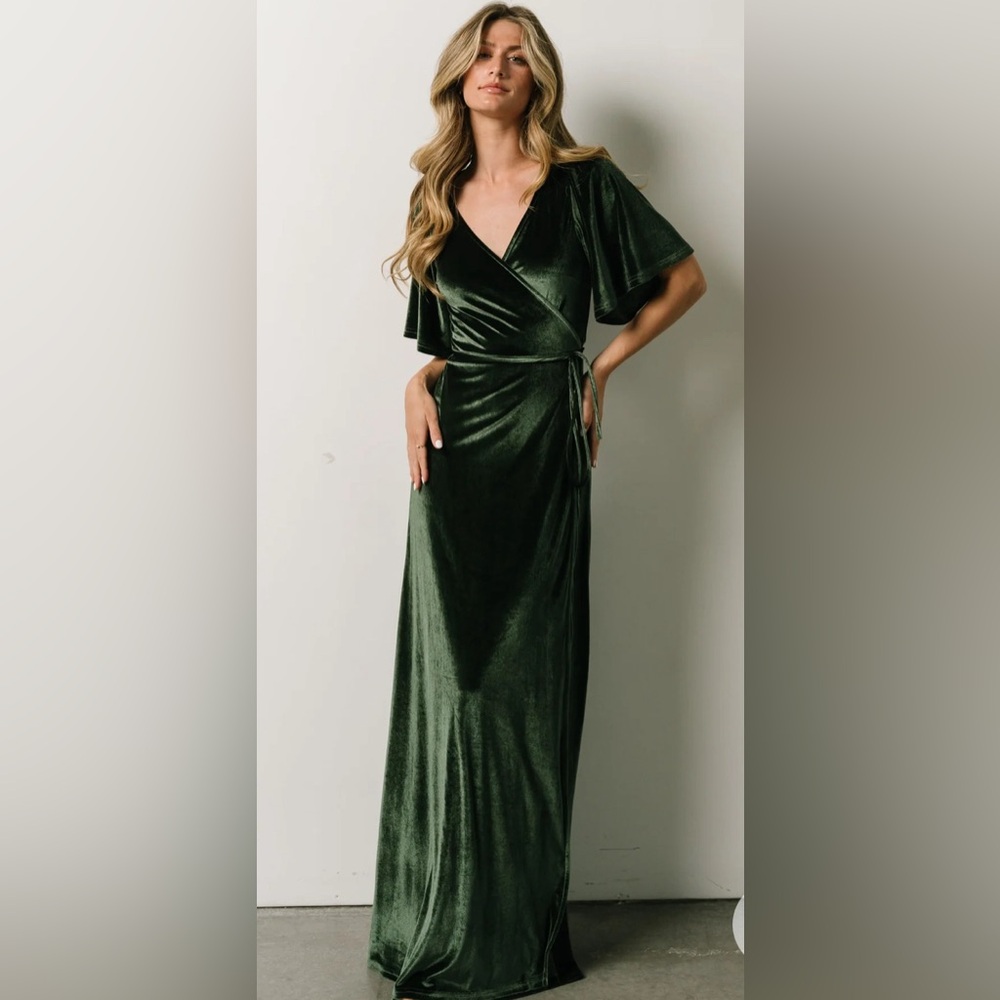 Olive Velvet Maxi Dress